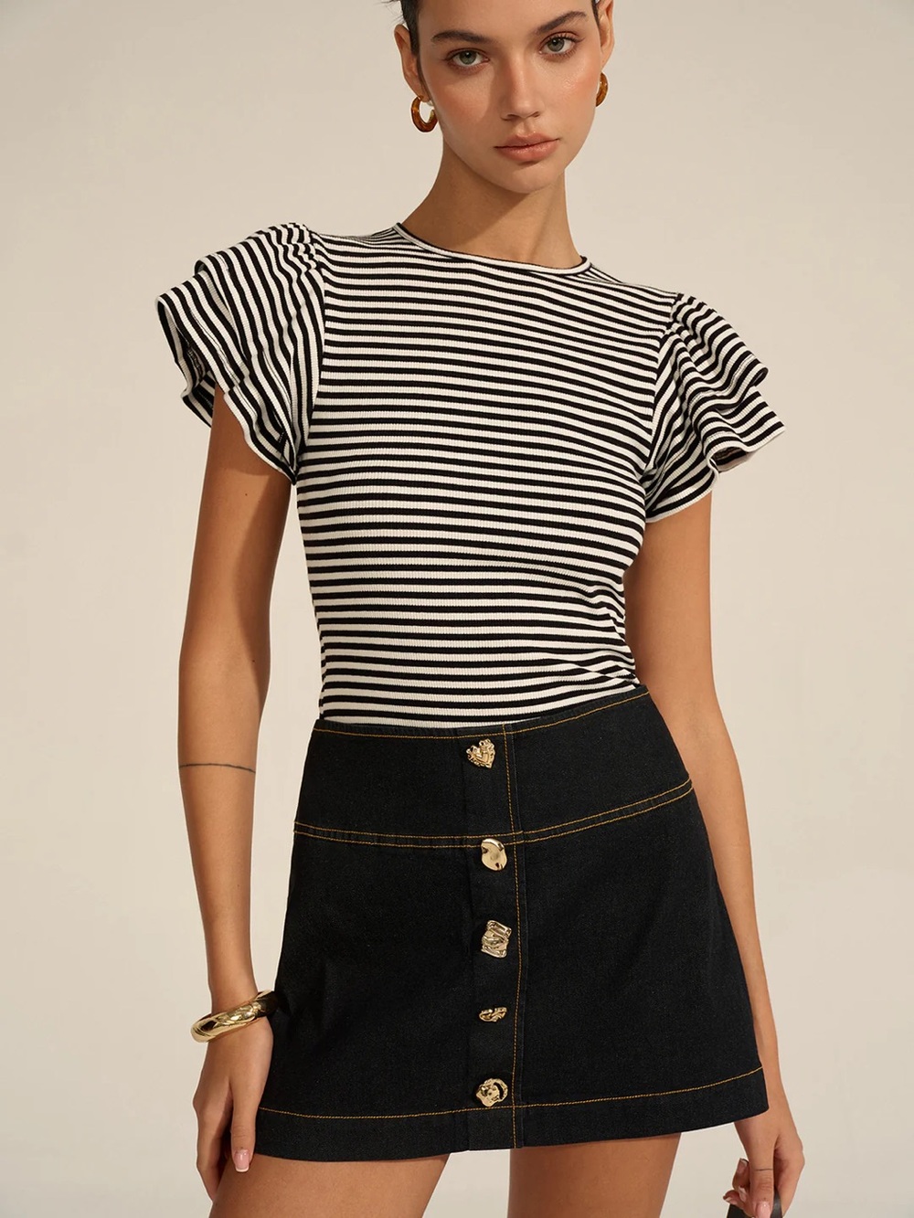Striped Ribbed Top - Picture 2 of 8